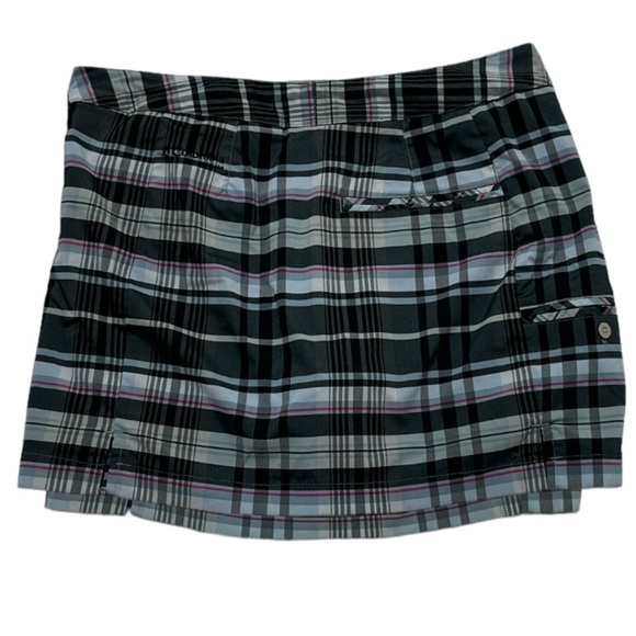 Columbia Titanium  Plaid Golf Skort Skirt w/ Shorts Zipper & Button Close Size 6 - Picture 4 of 11
